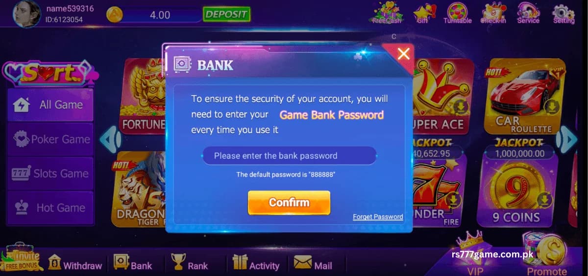 Rs777 Game VIP gameplay Rs777 VIP game interface